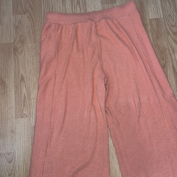 Rip Curl Orange Ribbed Pull On Stretch Cozy Wide Leg Lounge Pants Size Medium - Picture 10 of 10